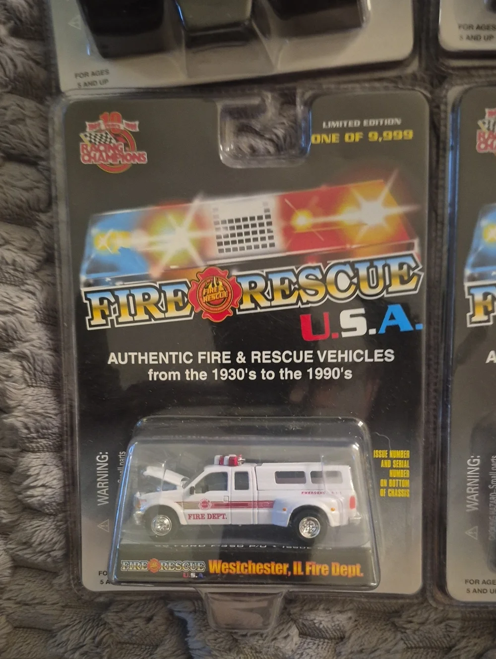 New  Fire Rescue Usa  Die-Cast Lot Of 4. One Of 9,999. Ford F150, Chevel Camino